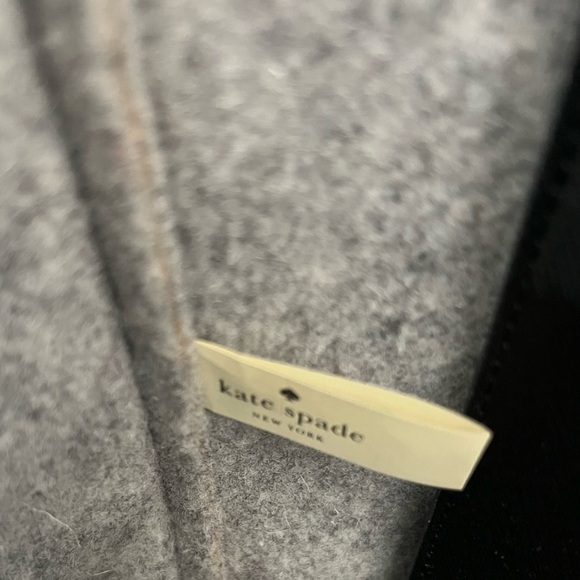 Kate Spade Nouveau York Gray Wool & Leather Structured Tote Bag - Picture 12 of 13